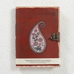 Handmade Paisley Diary with Genuine Leather Cover - Image 3
