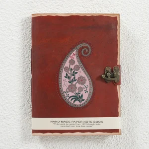 Handmade Paisley Diary with Genuine Leather Cover - Image 3