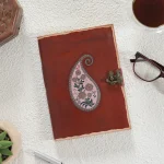 Handmade Paisley Diary with Genuine Leather Cover