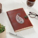 Handmade Paisley Diary with Genuine Leather Cover - Image 2