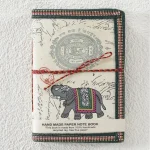 Indian Elephant Hand Print Antique Vintage Journal Notebook - Image 3
