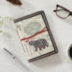 Indian Elephant Hand Print Antique Vintage Journal Notebook - Image 2