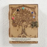 Refillable Tree of Life Handmade writing Notebook Seven Chakra - Image 3