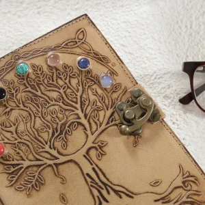 Refillable Tree of Life Handmade writing Notebook Seven Chakra - Image 4