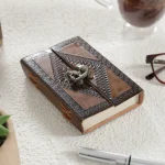 Small Leather Blank Diary With Middle C-Lock - Image 3