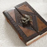 Small Leather Blank Diary With Middle C-Lock - Image 4