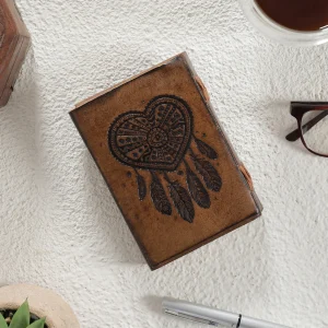 Small Leather Blank Diary With Middle C-Lock - Image 5