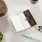 Small Leather Blank Diary With Middle C-Lock - Image 6