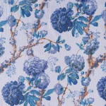5 Yard Beautiful Blue Color Floral Print Sewing Running Cotton Fabric