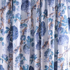 5 Yard Beautiful Blue Color Floral Print Sewing Running Cotton Fabric - Image 4