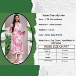 Beautiful Pink Forest Print Cotton Robe Dress - Image 3