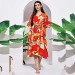 Indian Handmade Printed Cotton Short Caftan Dress - Image 3