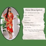 Beautiful Red Leaf Print Pure Cotton Caftan - Image 7