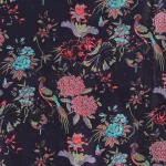 Black Bird Print Pure Cotton India Fabric