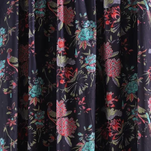 Black Bird Print Pure Cotton India Fabric - Image 2