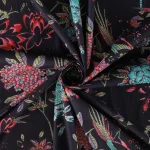 Black Bird Print Pure Cotton India Fabric - Image 4
