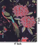 Black Bird Print Pure Cotton India Fabric - Image 5