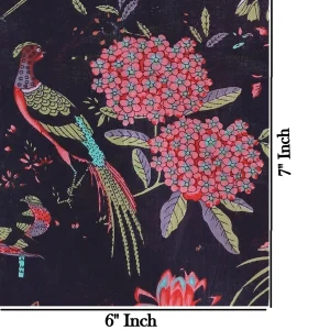 Black Bird Print Pure Cotton India Fabric - Image 5
