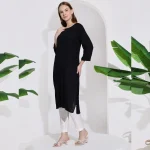 Black Color Kurta Women Office Wear Casual Kurti Dress - Image 3