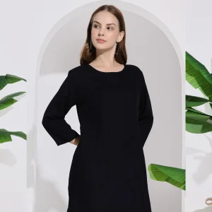 Black Color Kurta Women Office Wear Casual Kurti Dress - Image 5
