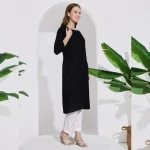 Black Color Kurta Women Office Wear Casual Kurti Dress - Image 4