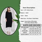 Black Color Kurta Women Office Wear Casual Kurti Dress - Image 7
