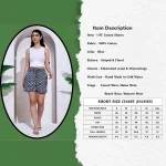 Blue Floral Printed Cotton Short Pants - Image 3
