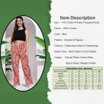 Casual Red Papaya Print Women Cotton Trousers - Image 3