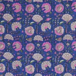 Dressmaking Blue Pink Floral Print Cotton Fabric