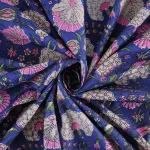Dressmaking Blue Pink Floral Print Cotton Fabric - Image 3