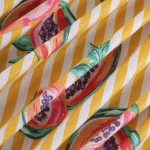 Indian Cotton Running Sewing Craft Yellow Papaya Print Fabric - Image 2