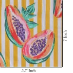 Indian Cotton Running Sewing Craft Yellow Papaya Print Fabric - Image 5