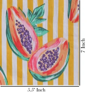Indian Cotton Running Sewing Craft Yellow Papaya Print Fabric - Image 5