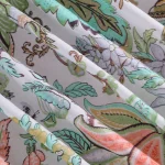Indian Handmade Cotton Fabric White Floral Print - Image 2