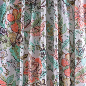 Indian Handmade Cotton Fabric White Floral Print - Image 4