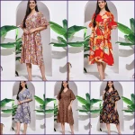 Indian Handmade Printed Cotton Short Caftan Dress