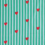 Indian Pink and White Heart Hand Block Printed Pure Cotton Fabric