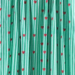 Indian Pink and White Heart Hand Block Printed Pure Cotton Fabric - Image 2