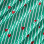 Indian Pink and White Heart Hand Block Printed Pure Cotton Fabric - Image 3