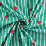 Indian Pink and White Heart Hand Block Printed Pure Cotton Fabric - Image 4