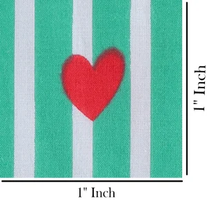 Indian Pink and White Heart Hand Block Printed Pure Cotton Fabric - Image 5