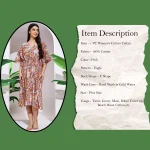 Pink Eagle Print Short Kaftan Women's Cotton Dress - Image 3