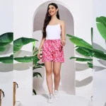 Pink Scorpions Printed Shorts with Side Pockets