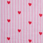Running Dressmaking Pure Cotton Fabric Pink Heart Printed