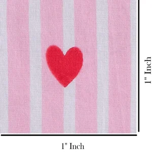 Running Dressmaking Pure Cotton Fabric Pink Heart Printed - Image 5
