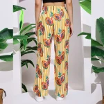 Summer Beach Wear Cotton Trouser Yellow Papaya Print Pant - Image 8