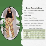 Summer Beach Wear Cotton Trouser Yellow Papaya Print Pant - Image 3