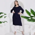 Women Casual Blue Color Cotton Kurta / Kurti