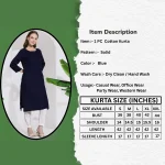 Women Casual Blue Color Cotton Kurta / Kurti - Image 7