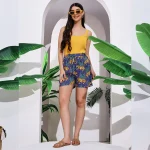 Women Cotton Boxer Shorts Purple Leopard Printed Short Pants - Image 2